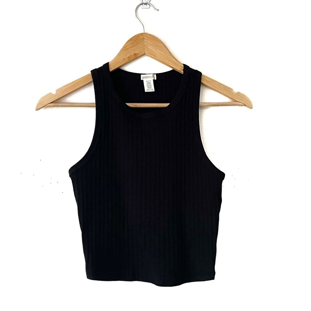 Bozzolo Black Short-sleeve Racerback Tank Top